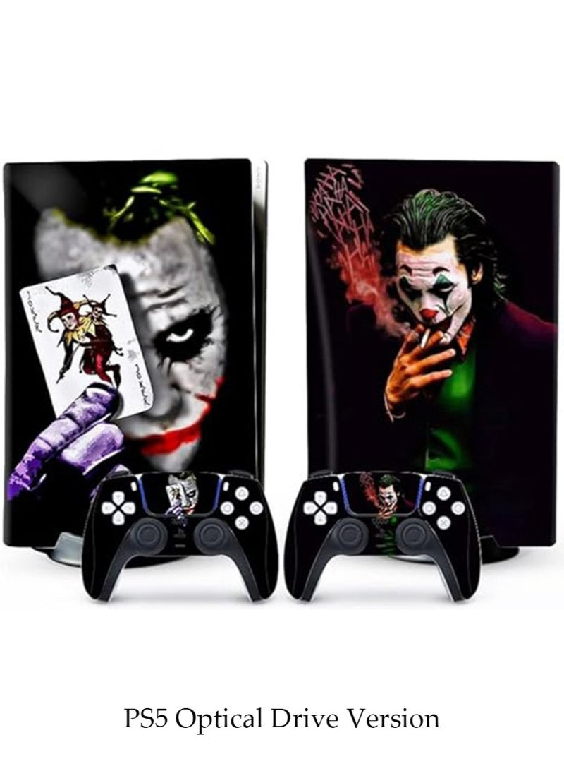 IINE PS5 Optical Drive Version Sticker, Sony PS5 Console Controller Skins Set, Skin Wrap Decal Sticker PS5 Disk Edition, Protective Film Sticker for PS5 Skin Joker , Vinyl Sticker Cover Sticker - Image 1